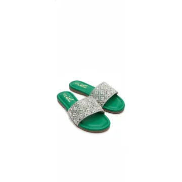 Rhinestone Flat Pearls Sandals