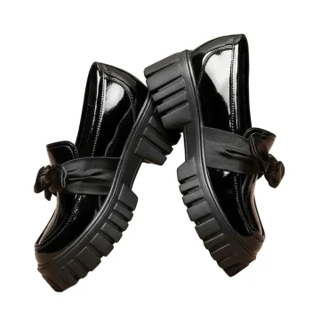 Bowknot Platform Oxford Glossy Shoes