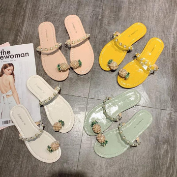 Pineapple Design Flat Slippers